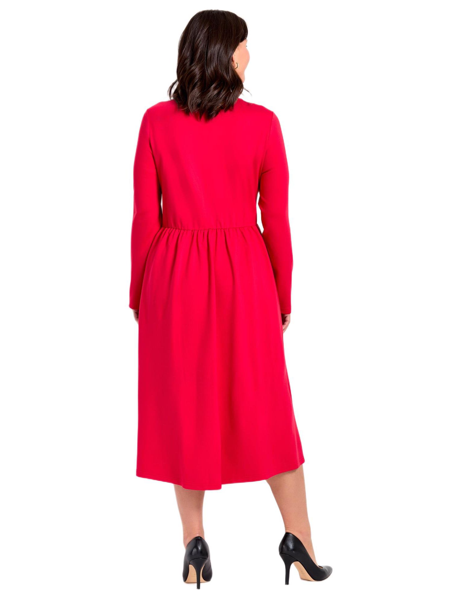 Women's Ponte Fit And Flare Midi Dress