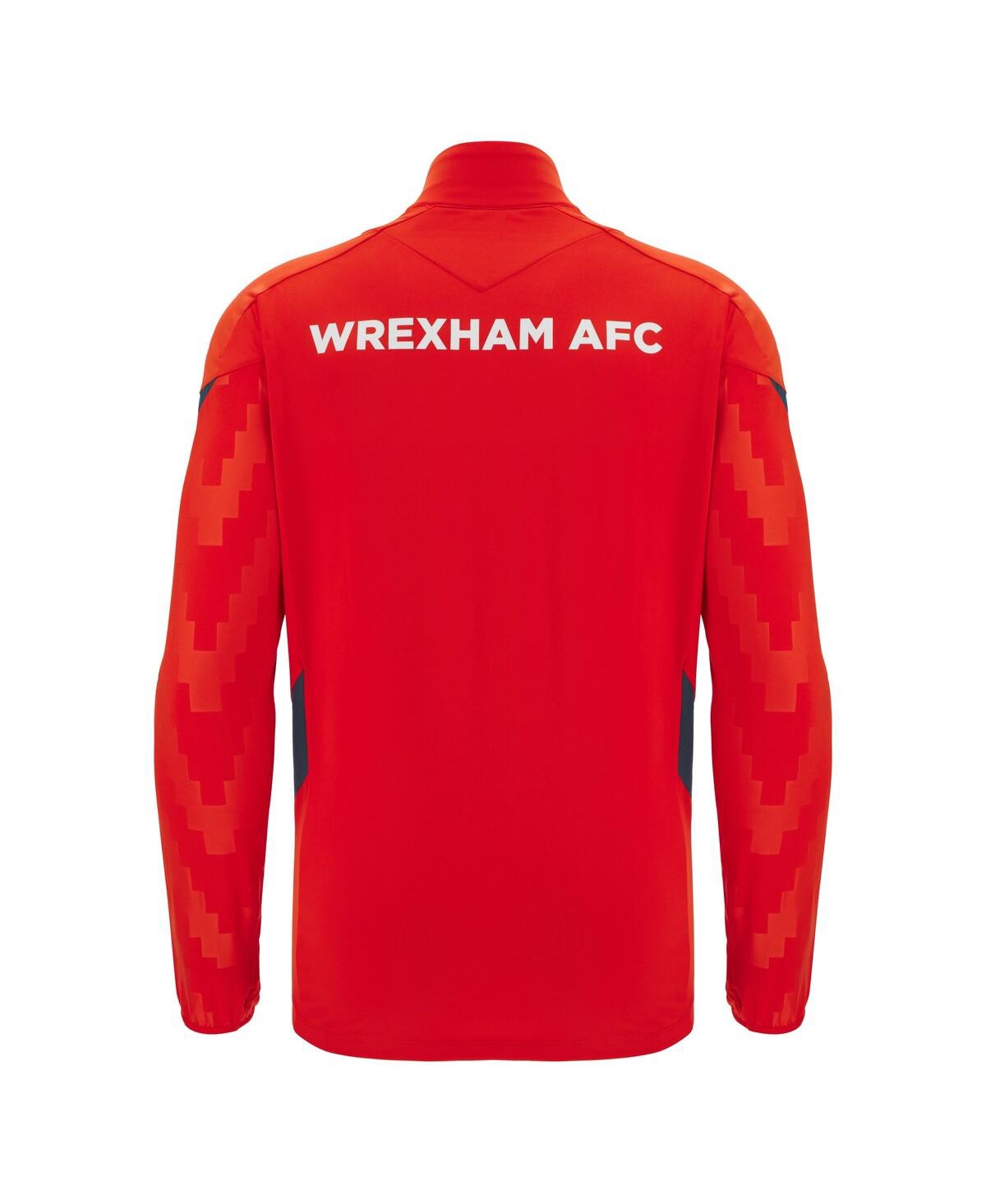 Macron Men's Red Wrexham Training Quarter-zip Pullover Hoodie In Red