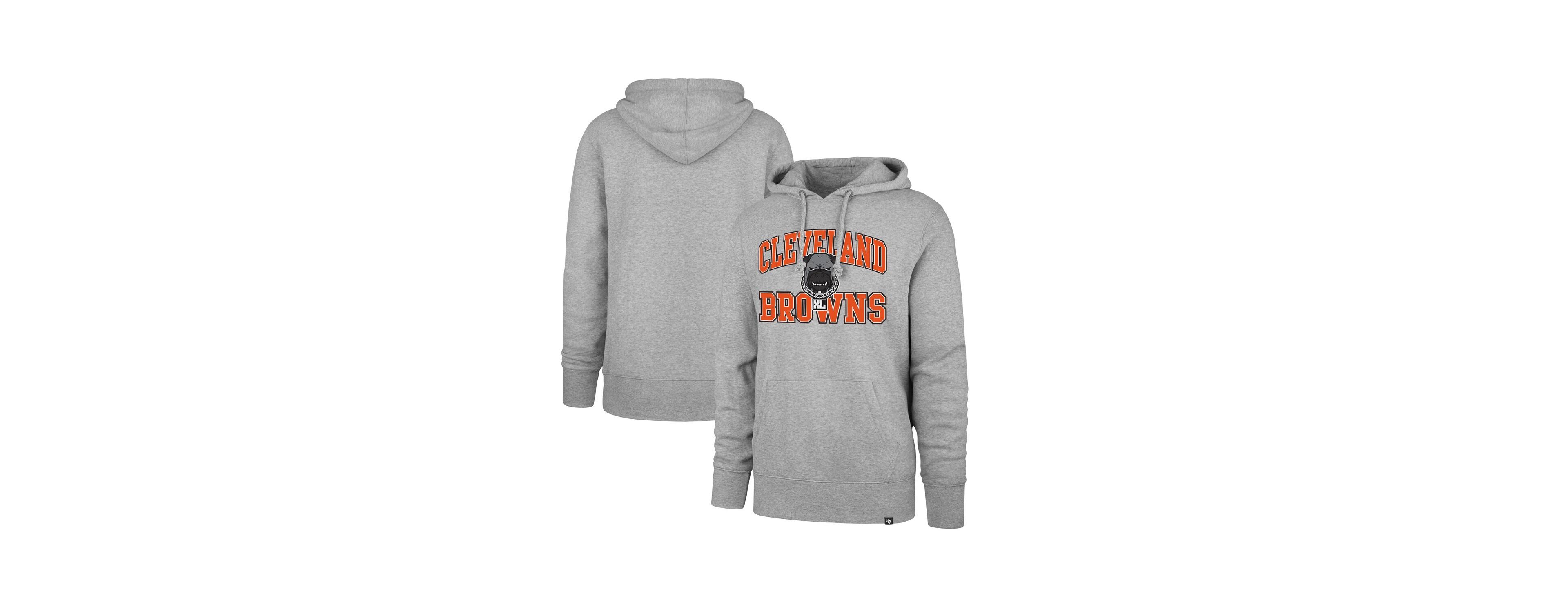'47 Brand Men's Gray Cleveland Browns Dawg Pound Xl Velocity Headline Pullover Hoodie