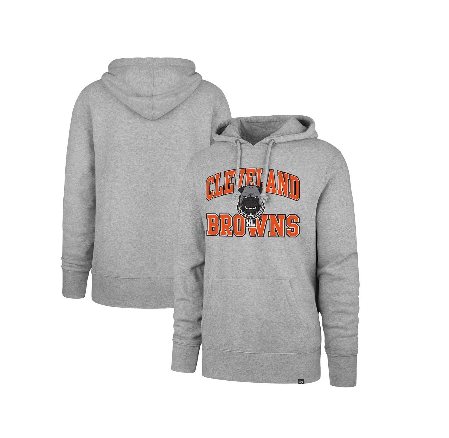 Men's Gray Cleveland Browns Dawg Pound XL Velocity Headline Pullover Hoodie