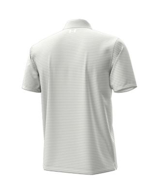 Men's White Notre Dame Fighting Irish Hockey Leprechaun Drive Micro Groove Stripe Polo Shirt