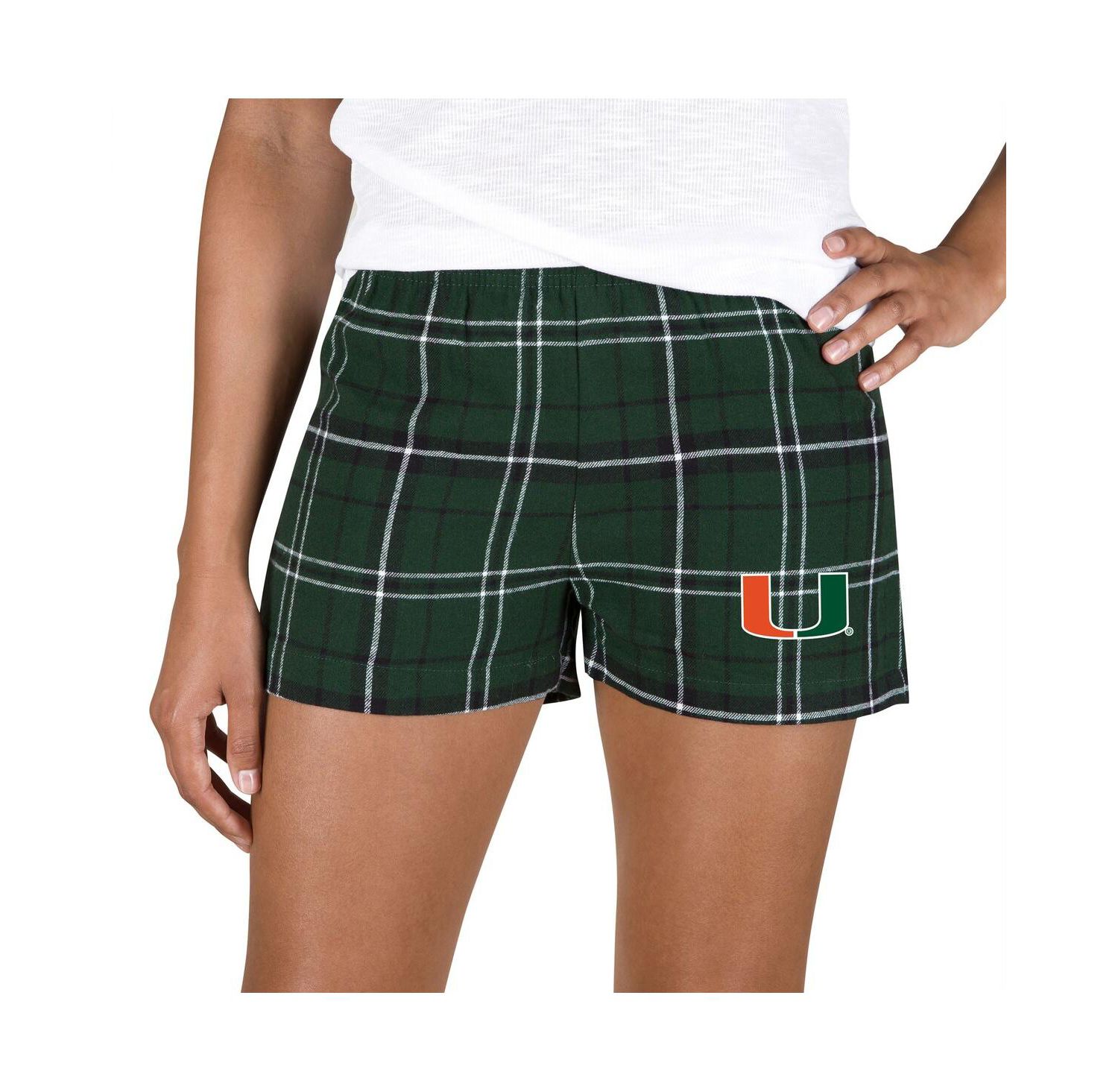 Women's Green/Black Miami Hurricanes Ultimate Flannel Shorts