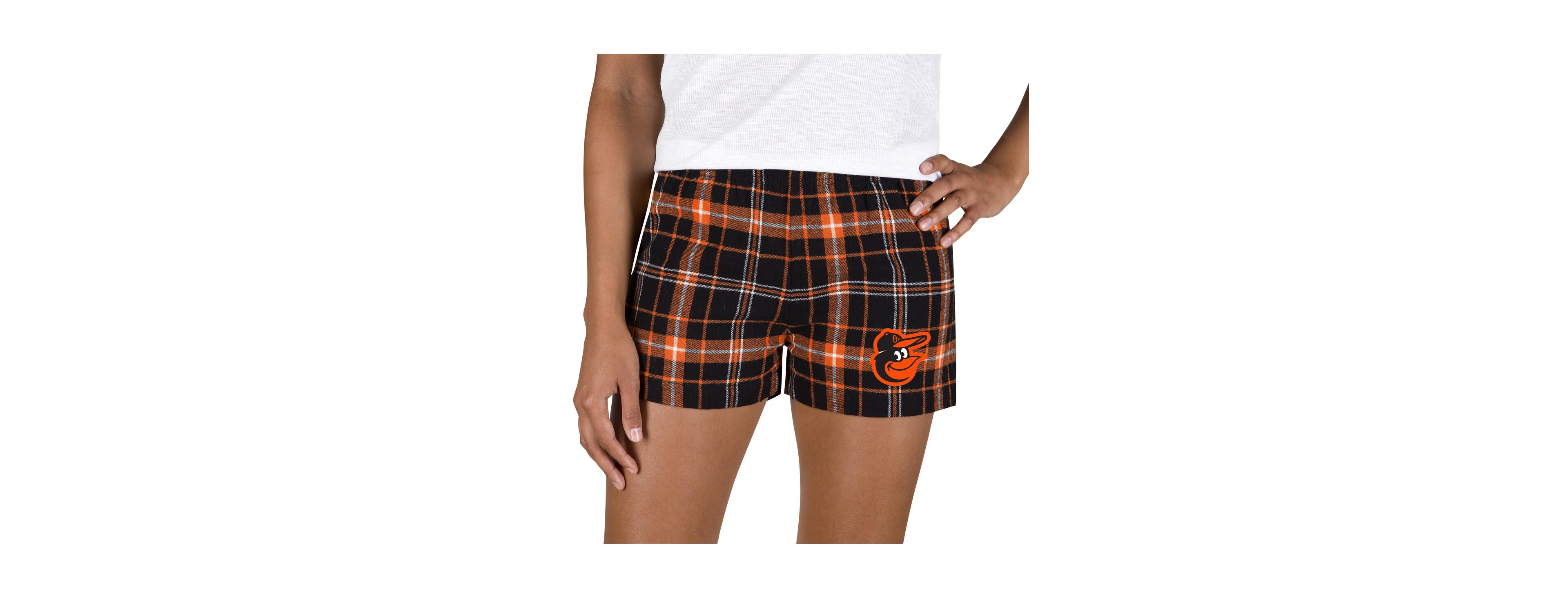Concepts Sport Women's Black/Orange Baltimore Orioles Ultimate Flannel Shorts