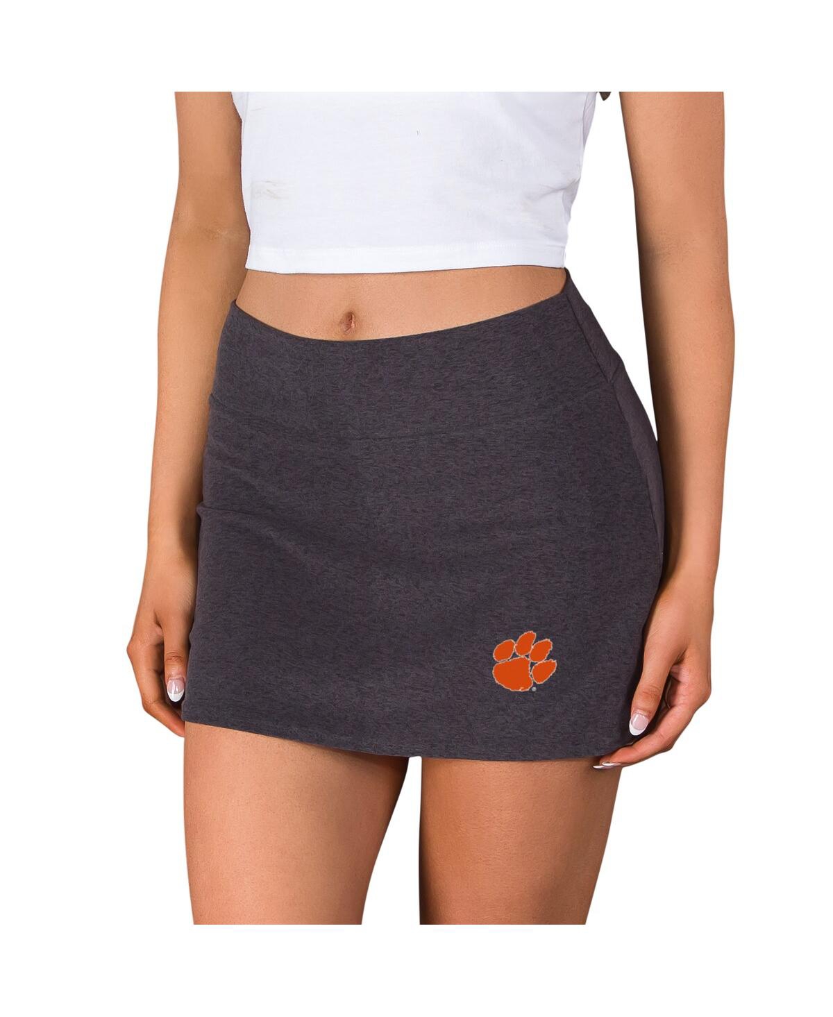 Concepts Sport Women's Charcoal Clemson Tigers Centerline Knit Skort In Gray