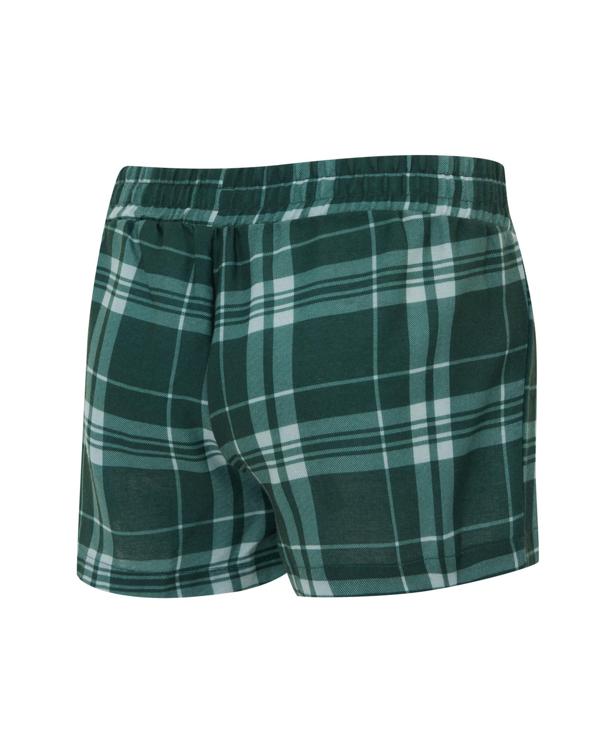 Concepts Sport Women's 2-piece Heather Gray/green Bay Packers Regulate Plaid Long-sleeve T-shirt And Shorts Sleep S In Gray