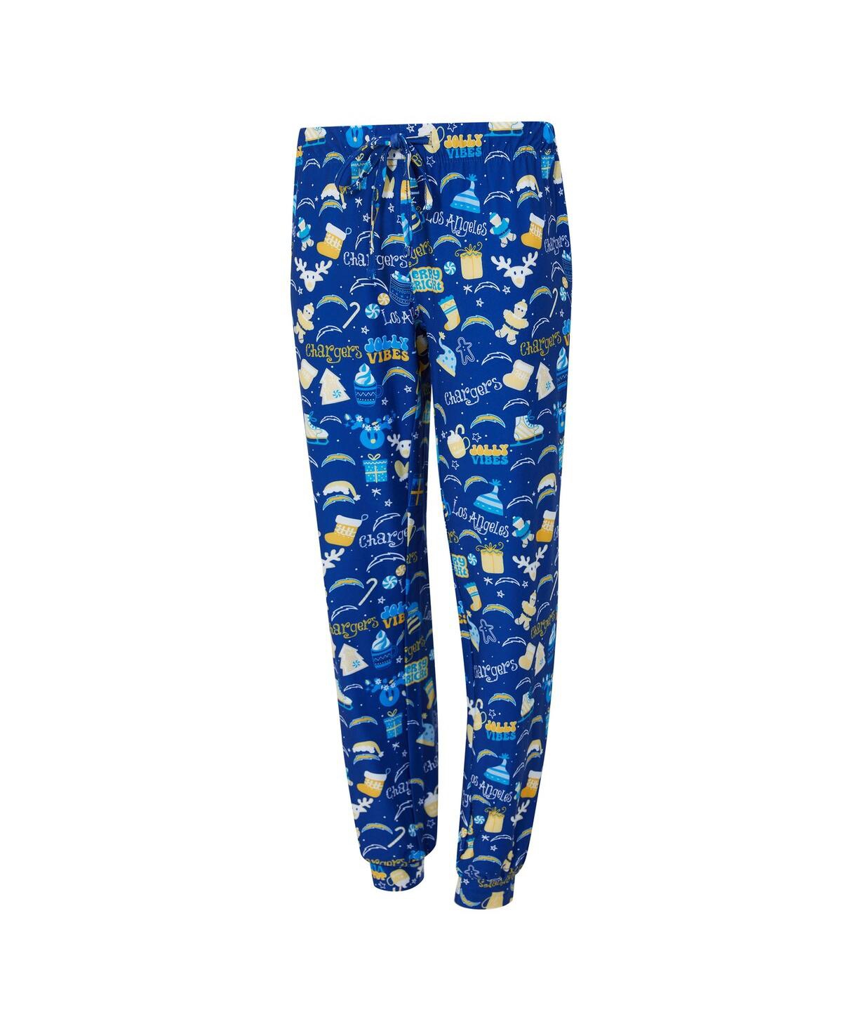 Concepts Sport Women's 2-piece Royal Los Angeles Chargers Chestnut Long Sleeve T-shirt And Pant Sleep Set In Blue