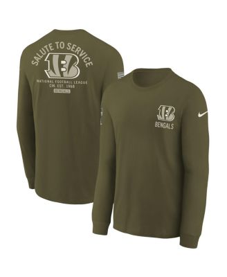 Nike - Big Boys and Girls Olive Cincinnati Bengals 2025 Salute to Service Sideline Dri-FIT Long Sleeve T-Shirt