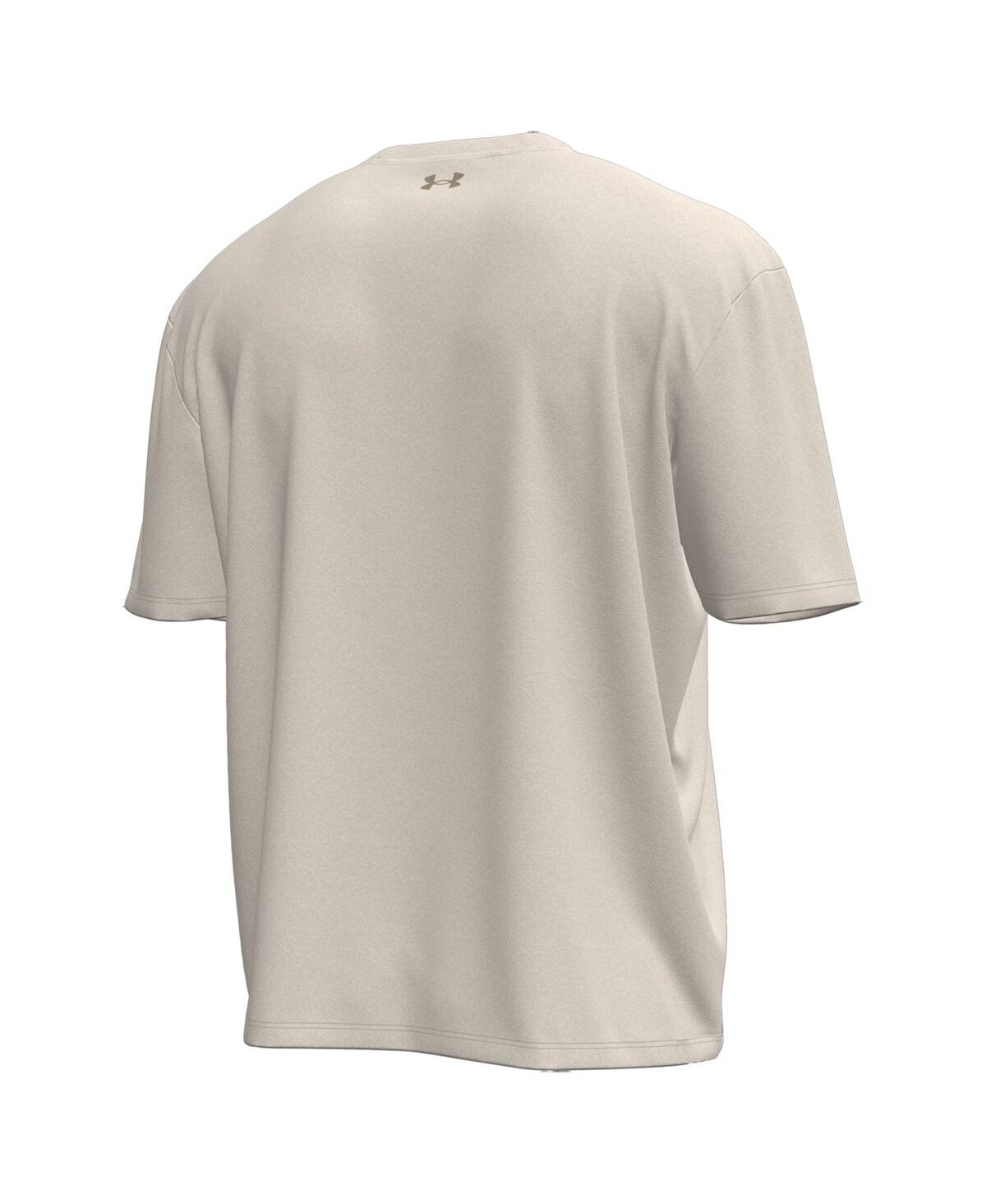 Under Armour Men's Cream Wisconsin Badgers Throwback Motion Heavyweight T-shirt In Nude