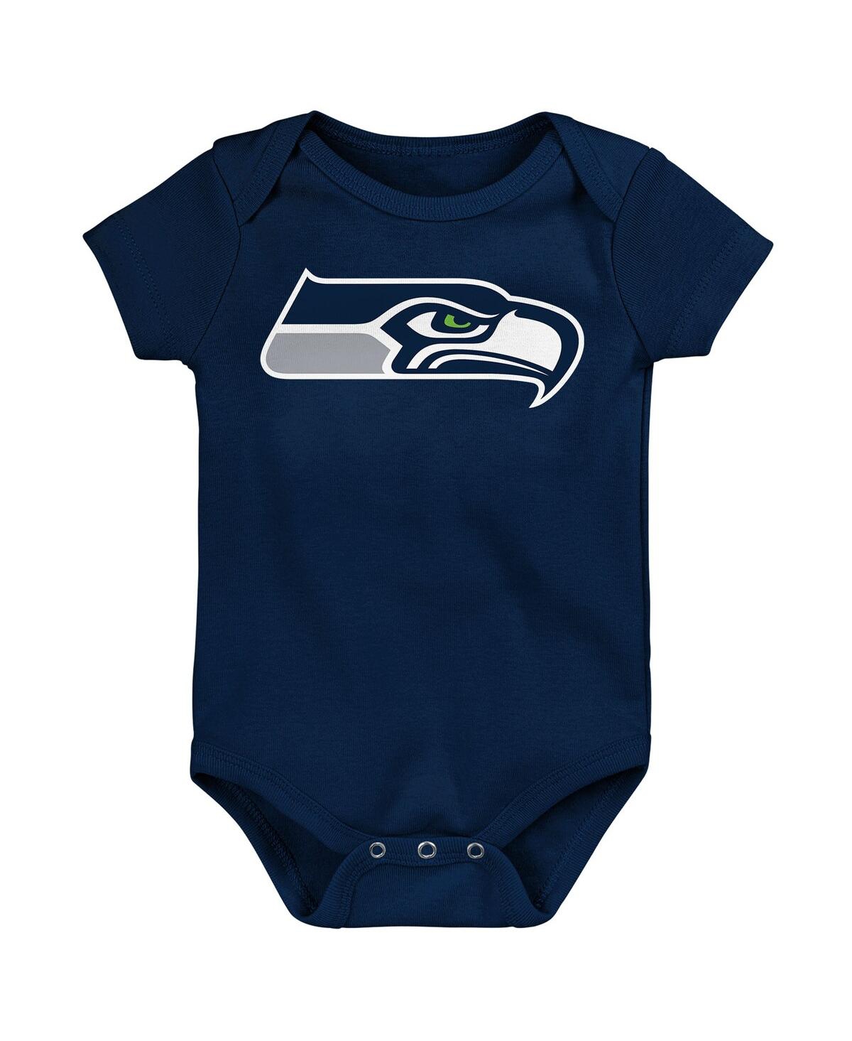 Outerstuff Baby Boys and Girls 3-Piece Seattle Seahawks Little Tike Bodysuit Set