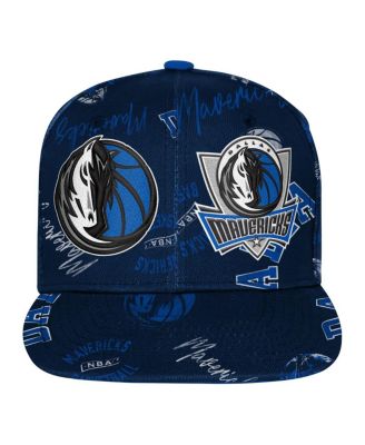 Big Boys and Girls Navy Dallas Mavericks Street Hooper Allover Print Snapback Hat