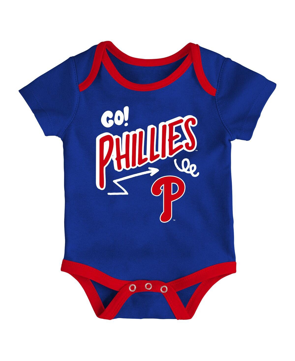 Outerstuff Baby Boys and Girls 3-Piece Philadelphia Phillies All Day Play Bodysuit Set