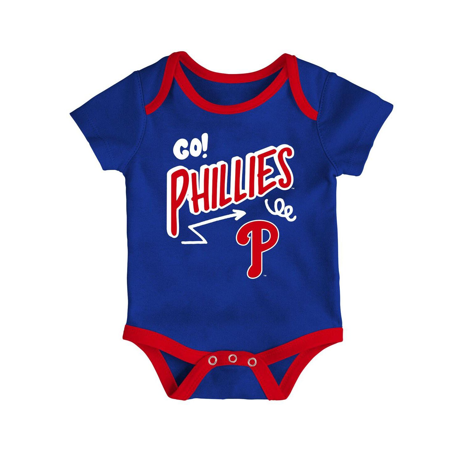 Baby Boys and Girls 3-Piece Philadelphia Phillies All Day Play Bodysuit Set