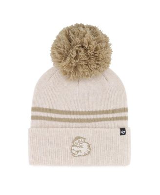 Women's Natural Oregon State Beavers Core Inline Latte Cuffed with Pom Knit Hat