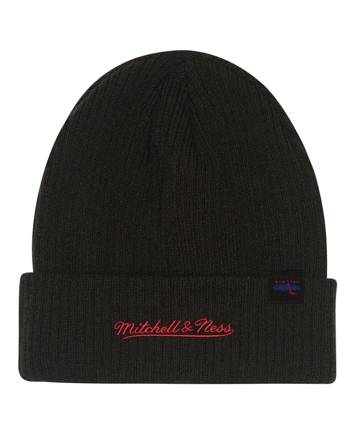 Mitchell & Ness Big Boys And Girls Black Washington Capitals Neon Line Lights Cuffed Knit Hat In Black
