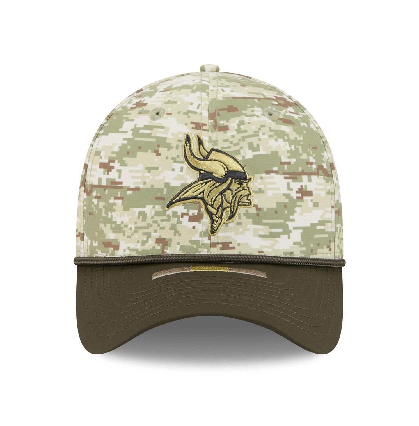Мужская кепка New Era Camo Minnesota Vikings 2025 Salute to Service 39THIRTY Flex Hat — фото 5