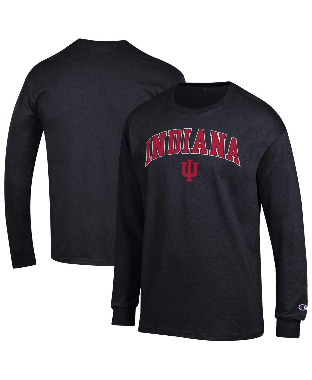 Champion Men's  Black Indiana Hoosiers Arch Over Logo Long Sleeve T-Shirt