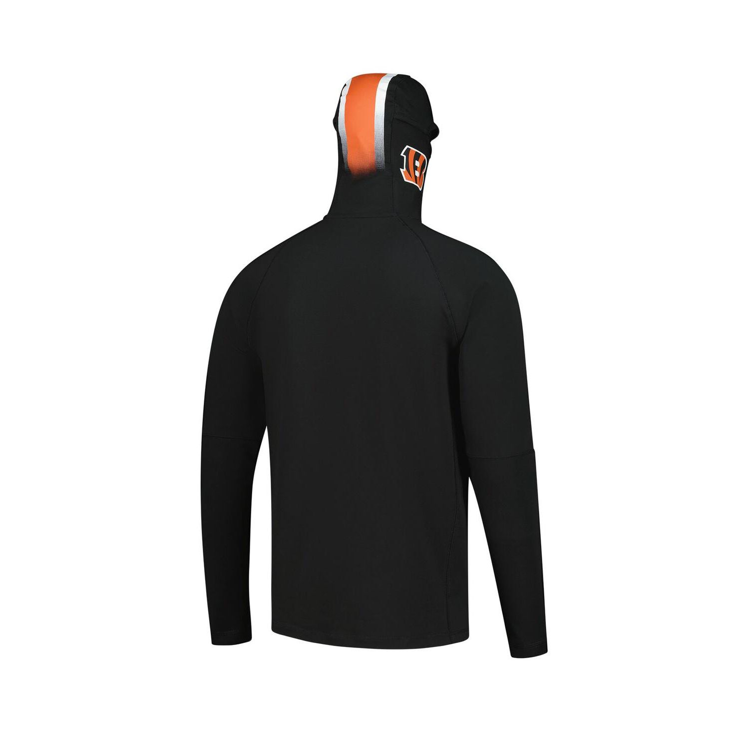 Men's Black Cincinnati Bengals Functional Fandom Balaclava Helmet Stripe Tri-Blend Hoodie