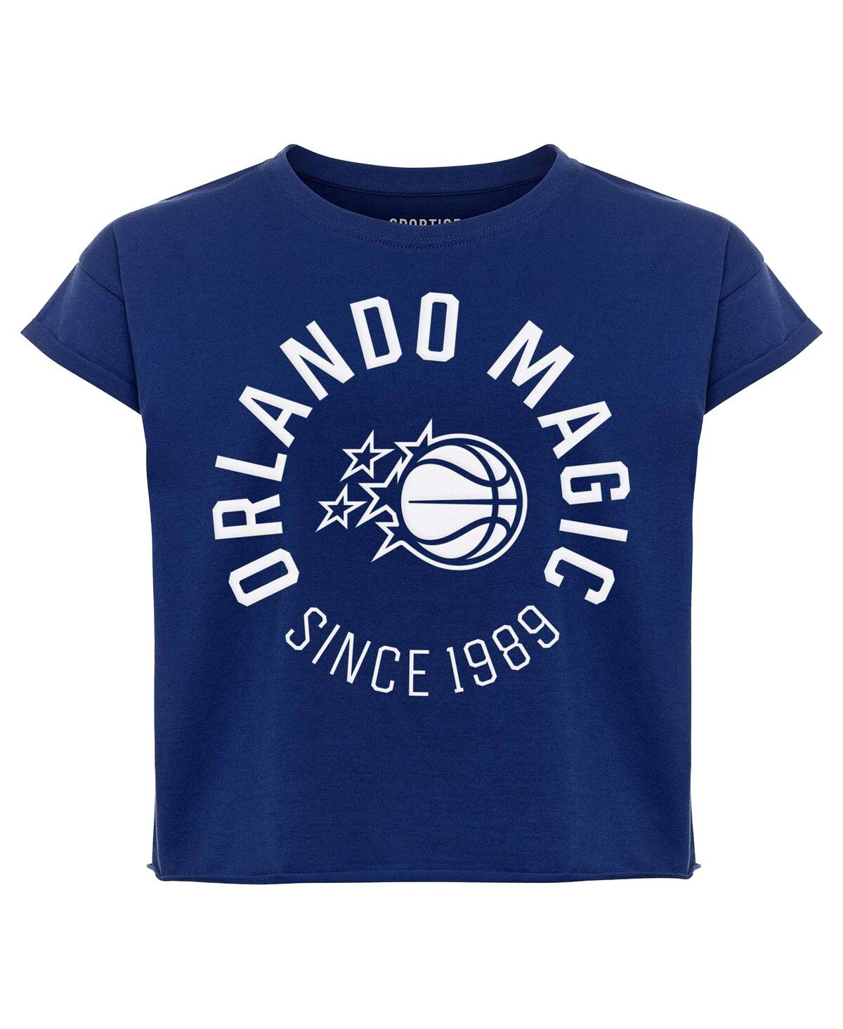 Sportiqe Women's Blue Orlando Magic Cropped Genuine Issue Collection Alana T-shirt In Blue