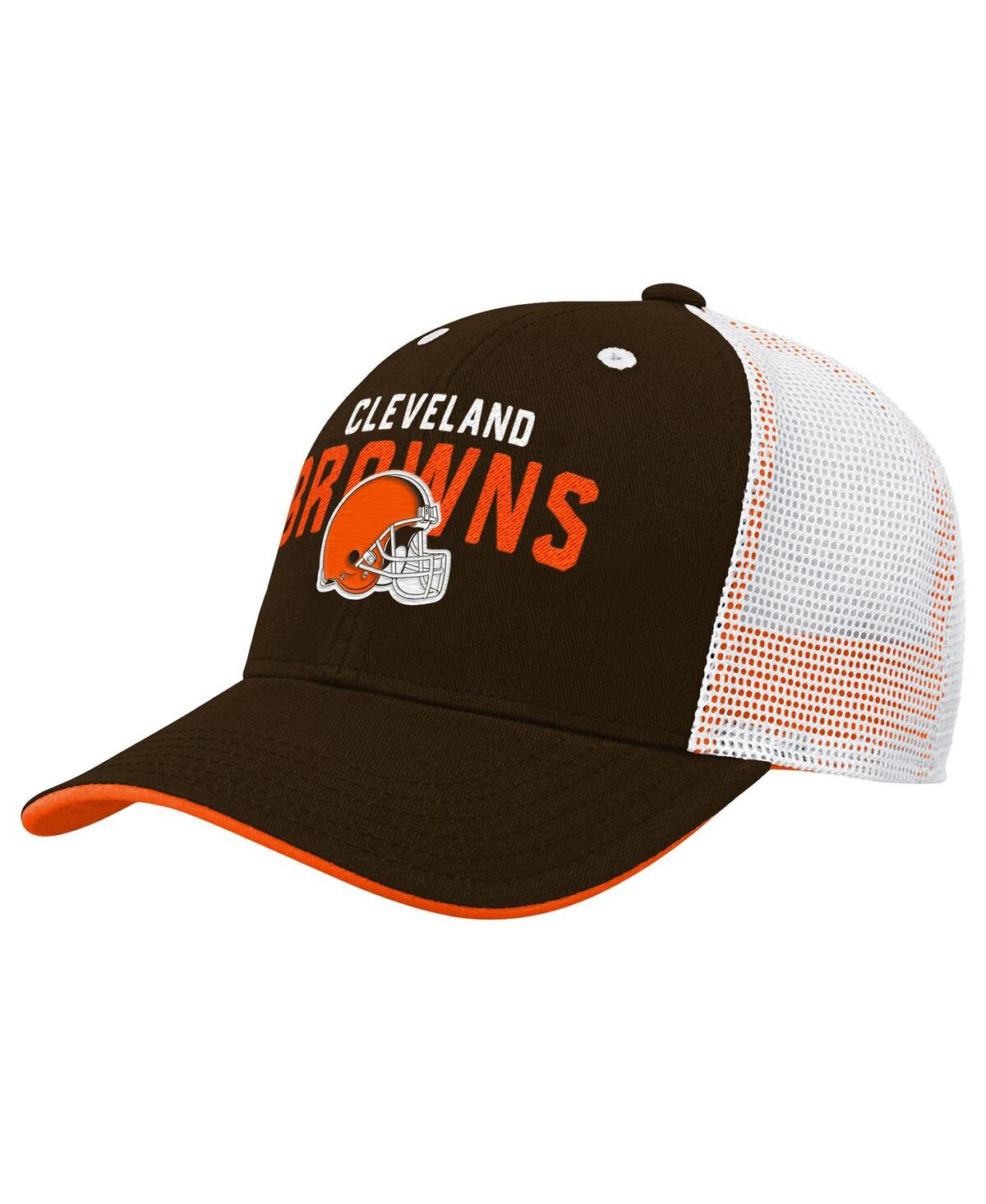 Outerstuff Preschool Brown Cleveland Browns Core Lockup Trucker Adjustable Hat In Multi