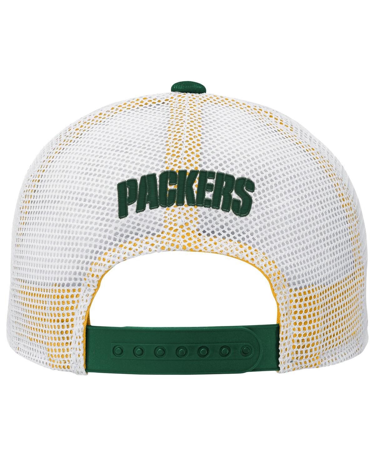 Outerstuff Big Boys And Girls Green Bay Packers Core Lockup Trucker Adjustable Hat In Green