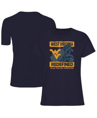 Image One - Women's Navy West Virginia Mountaineers Fan T-Shirt