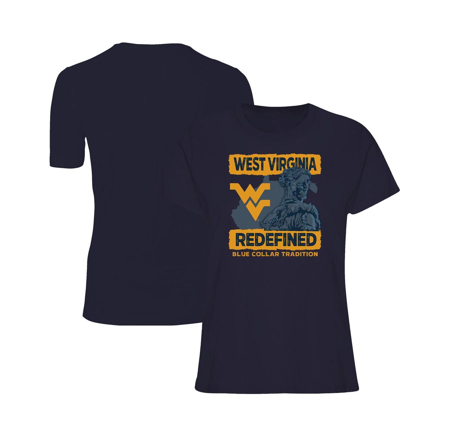 Women's Navy West Virginia Mountaineers Fan T-Shirt