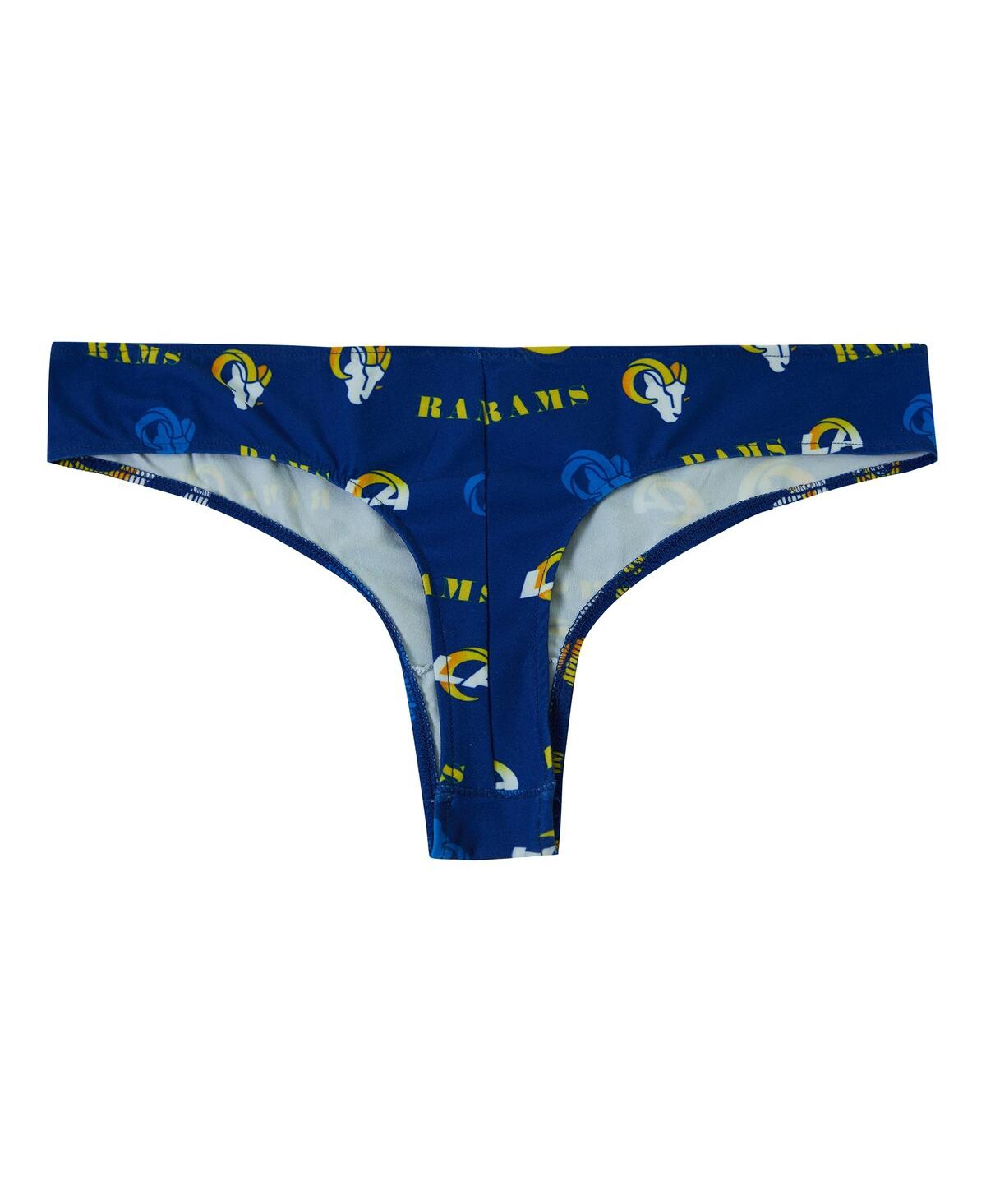 Concepts Sport Women's Royal Los Angeles Rams Mosaic All Over Print Thong In Blue