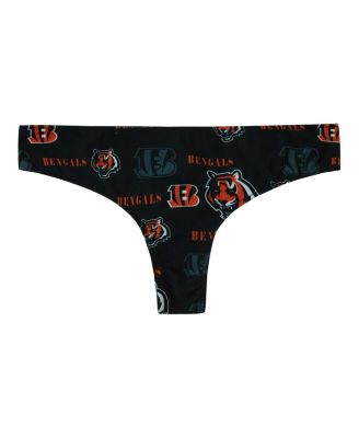 Women's Black Cincinnati Bengals Mosaic All Over Print Thong