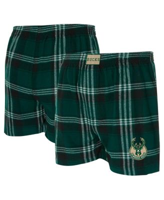 Concepts Sport - Men's Hunter Green Milwaukee Bucks Region Flannel Boxer Short