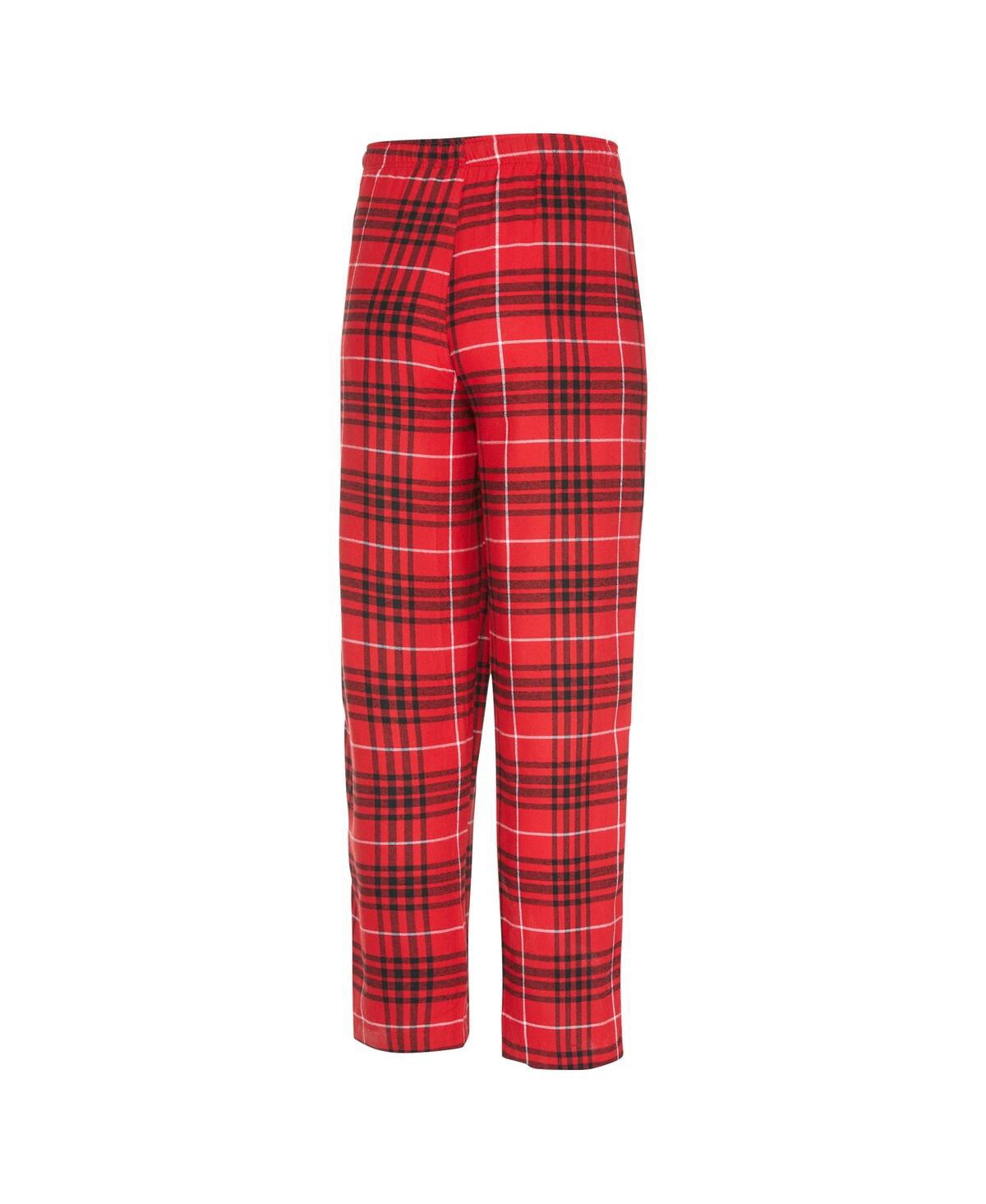 Concepts Sport Men's 2-piece Red/black Atlanta Hawks Vector Top And Flannel Pants Sleep Set In Animal Print