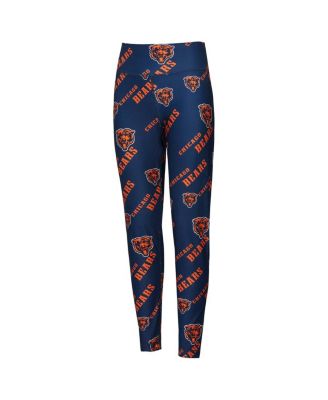 Women's Navy Chicago Bears Breakthrough Allover Print Knit Sleep Leggings