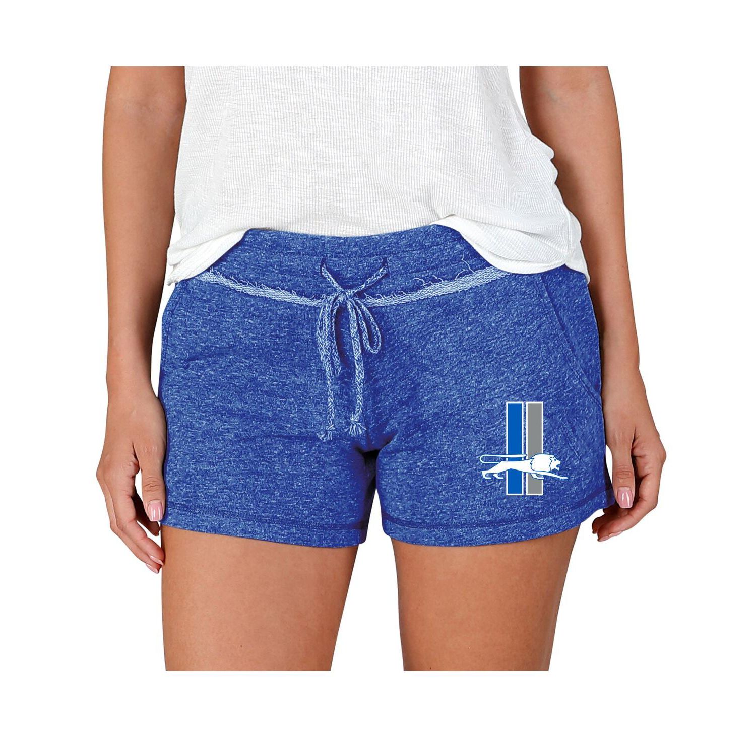 Women's Blue Detroit Lions Mainstream Terry Lounge Shorts