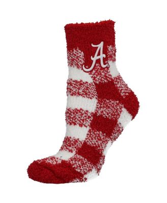 Women's Alabama Crimson Tide Fuzzy Buffalo Checkered Ankle Socks