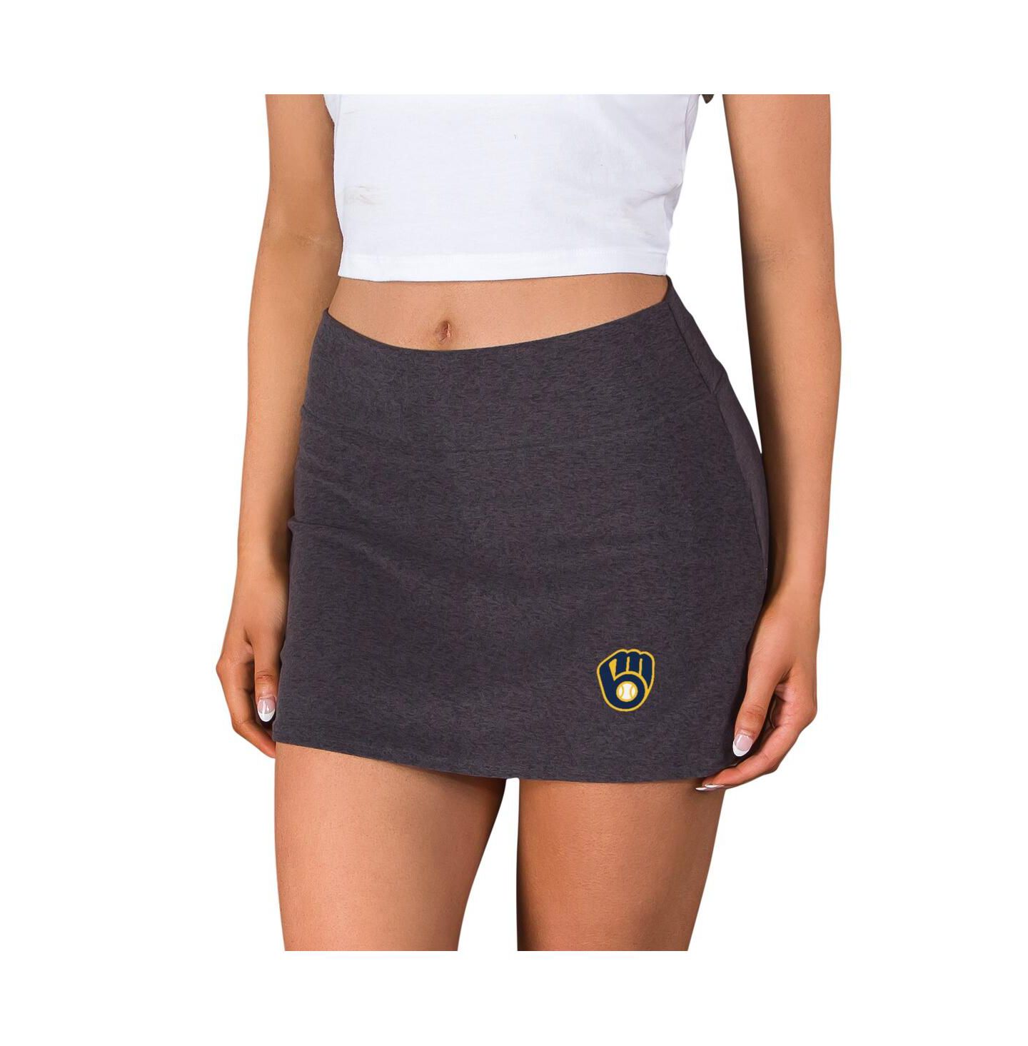 Женская юбка-шорты Concepts Sport Charcoal Milwaukee Brewers Centerline Knit Skort — фото 1
