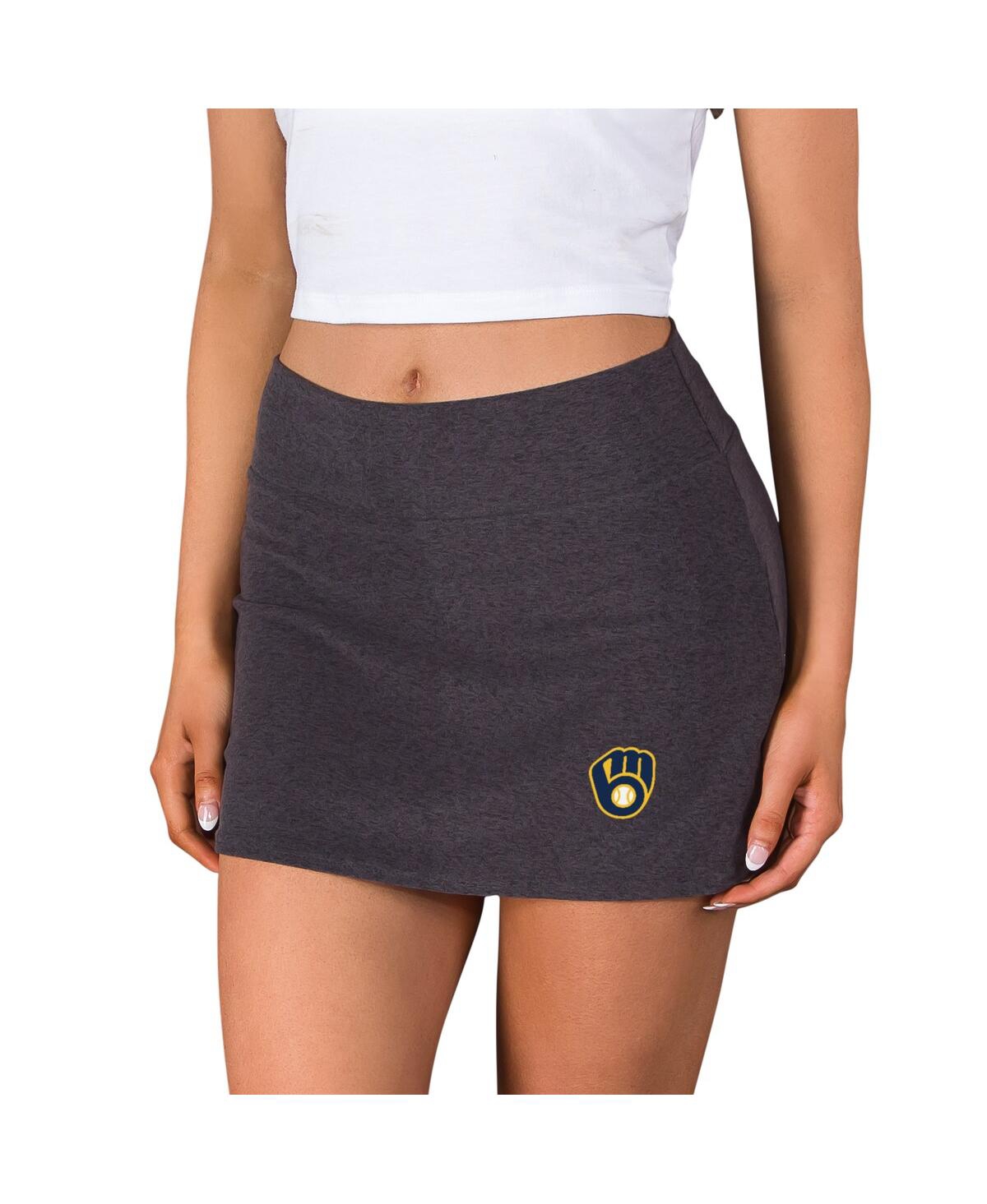 Concepts Sport Women's Charcoal Milwaukee Brewers Centerline Knit Skort In Gray