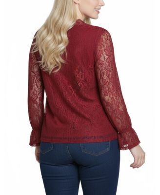 Women's Long Bell Sleeve Lace Top