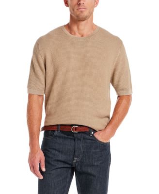 Men's Short-Sleeve Brick Crewneck Sweater
