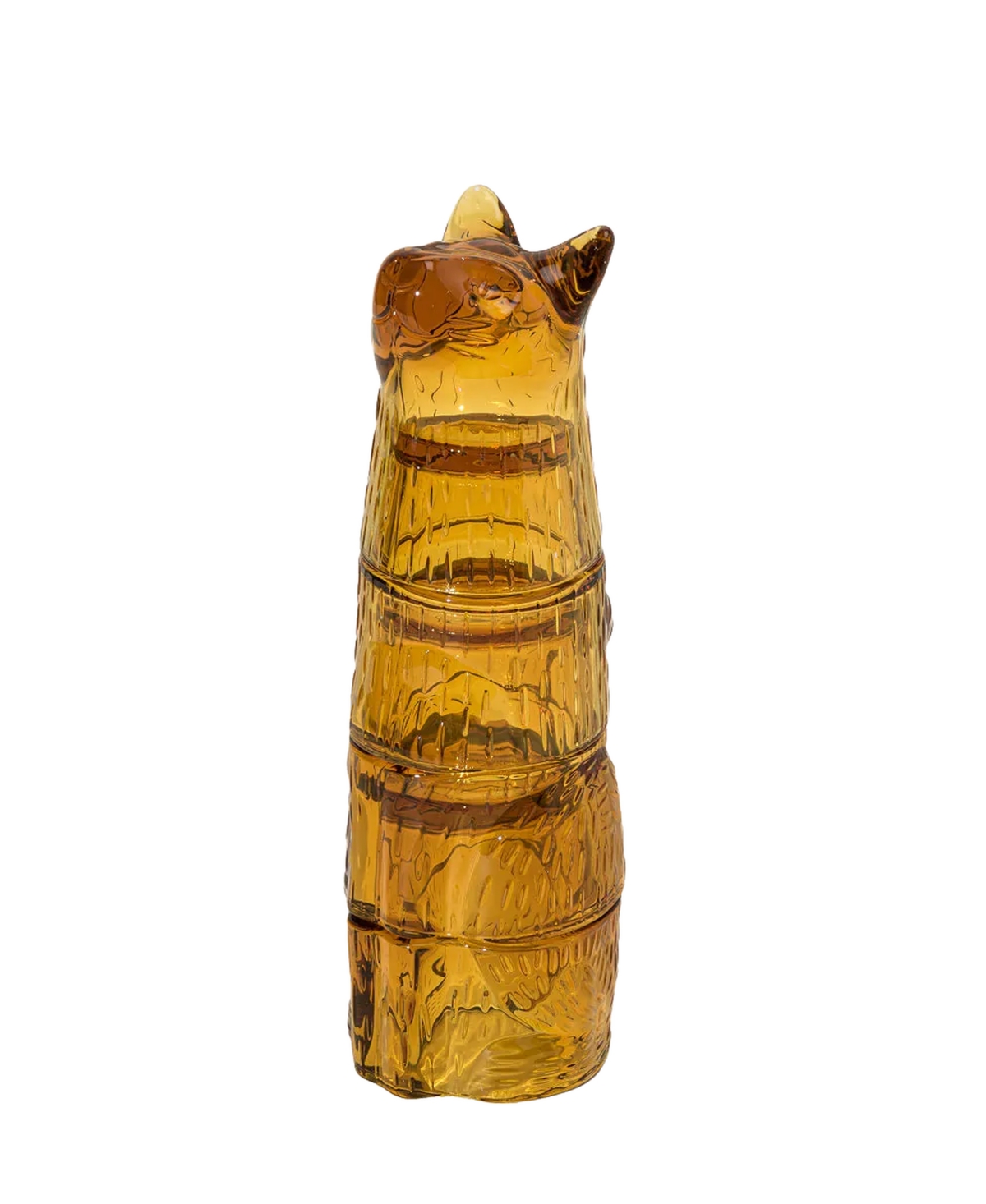 Uncommon Goods Amber Cat Stackable Glasses, 4-Pc. Set