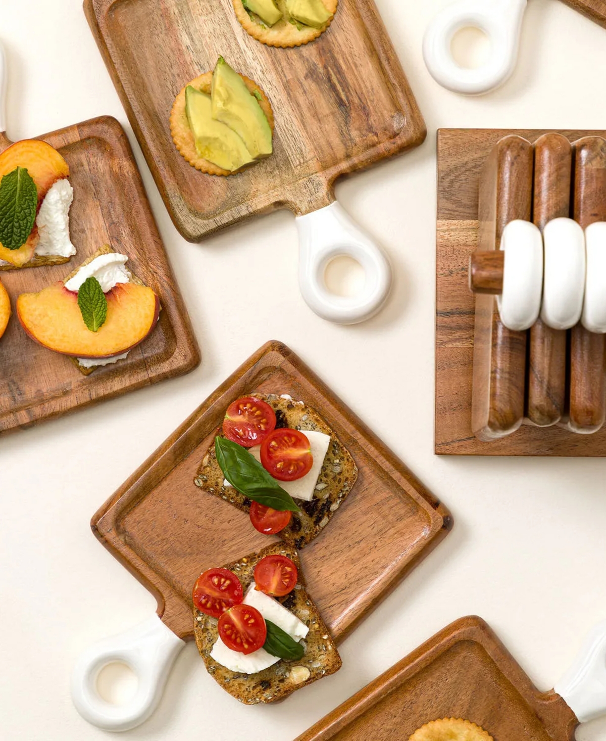 Uncommon Goods Appetizer Boards with Stand, Set of 8