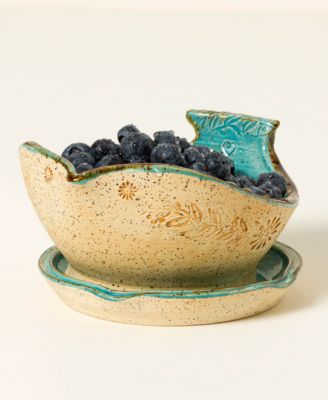 Bluebird Berry Bowl With Drainage Dish