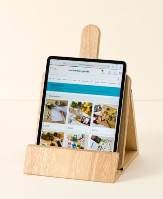 Rubber Wood, 14" x 12", Cutting Board & Cookbook Stand