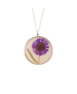 Birth Flower Pendant Necklace in Sterling
