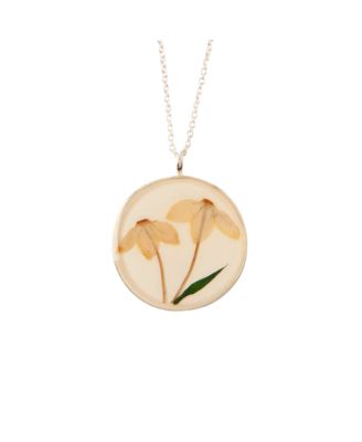 Birth Flower Pendant Necklace in Sterling Silver