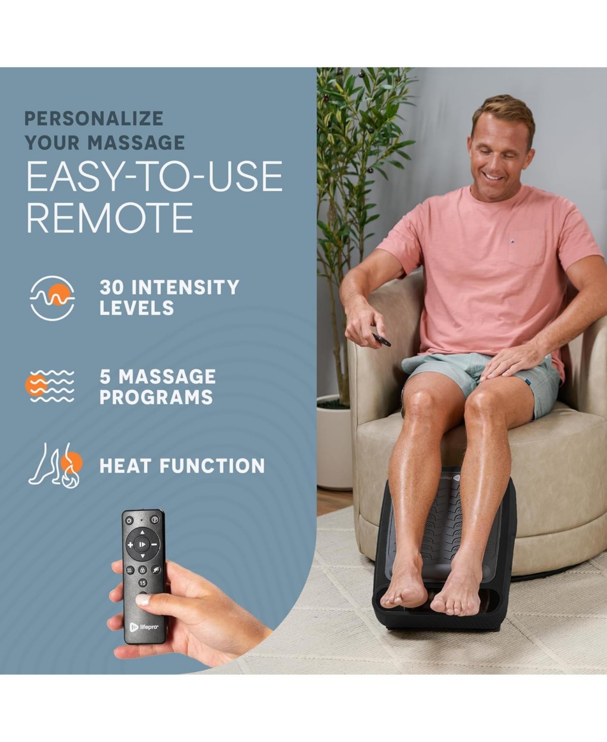 LifePro Foot Massager with Heat for Neuropathy Relief - Soothing Calf & Foot Therapy