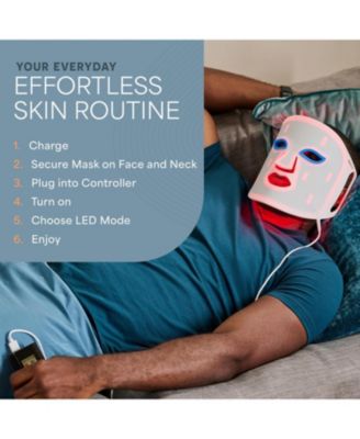 Red Light Therapy Face Mask with Neck Coverage - 3-Color LED Light Therapy for Skin Care at Home