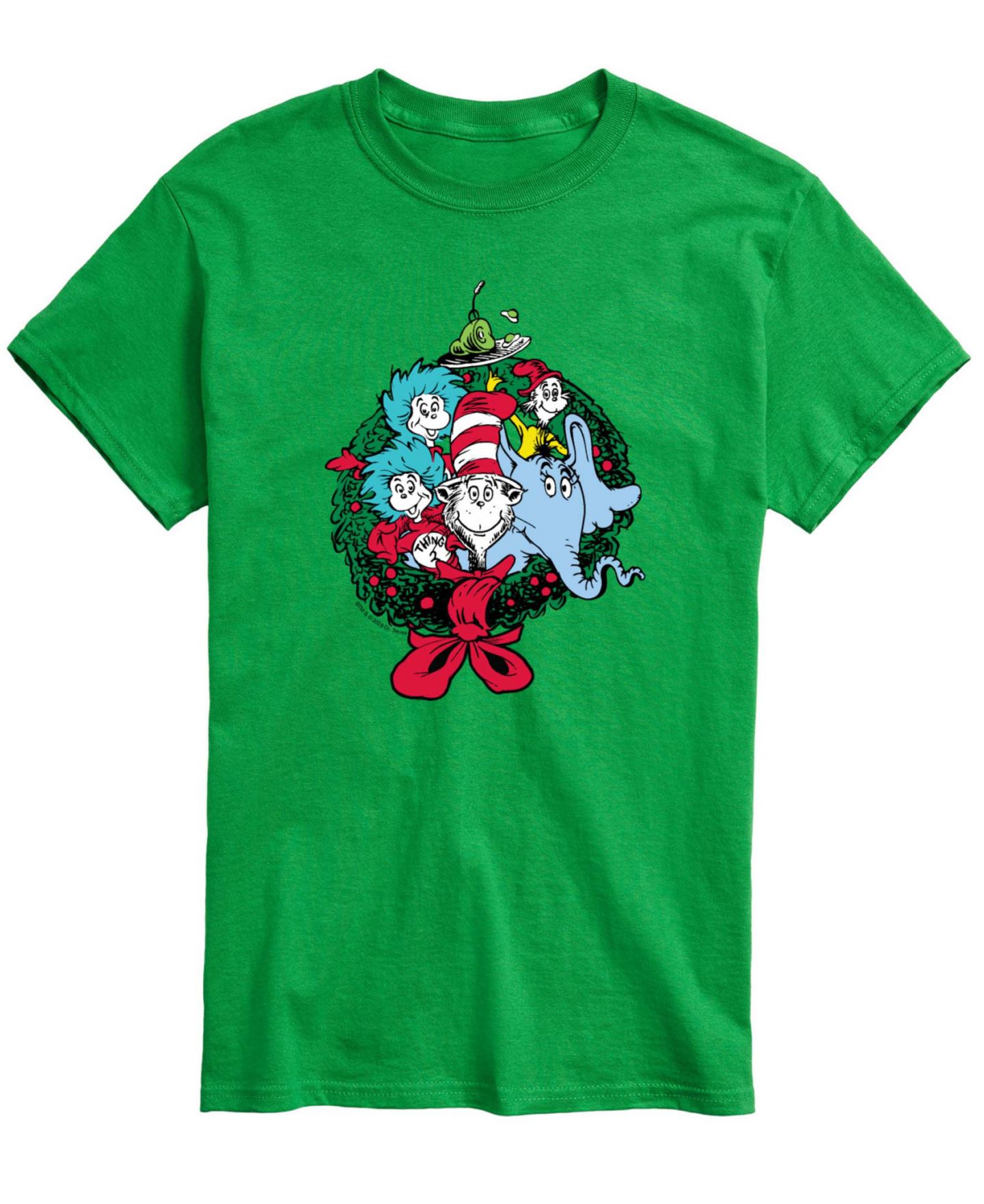 Мужская футболка AIRWAVES Dr. Seuss Christmas Wreath Short-Sleeve Graphic, цвет: Зелёный — фото 1