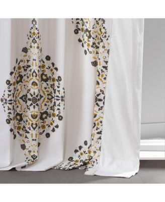 Emblem Printed Cotton Room Darkening Curtain
