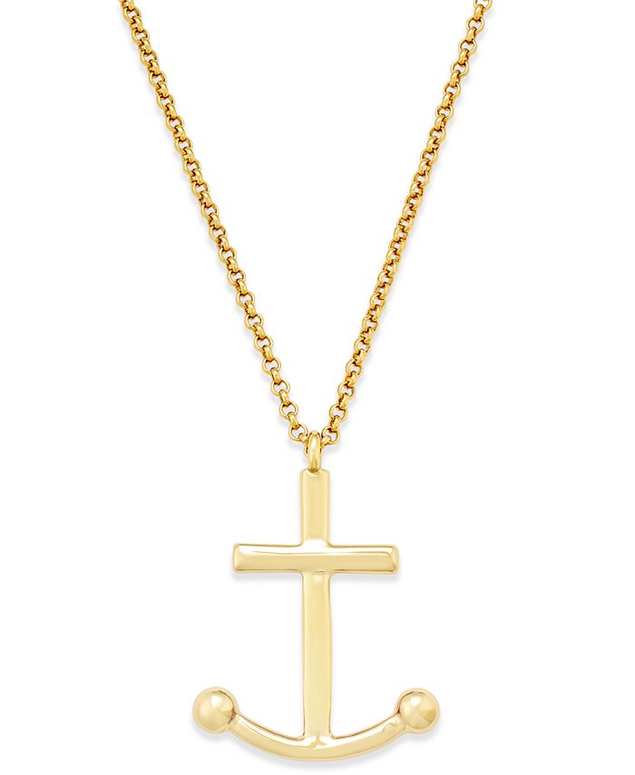 kate spade new york Gold-Tone Long Length Anchor Pendant Necklace & Reviews  - Fashion Jewelry - Jewelry & Watches - Macy's