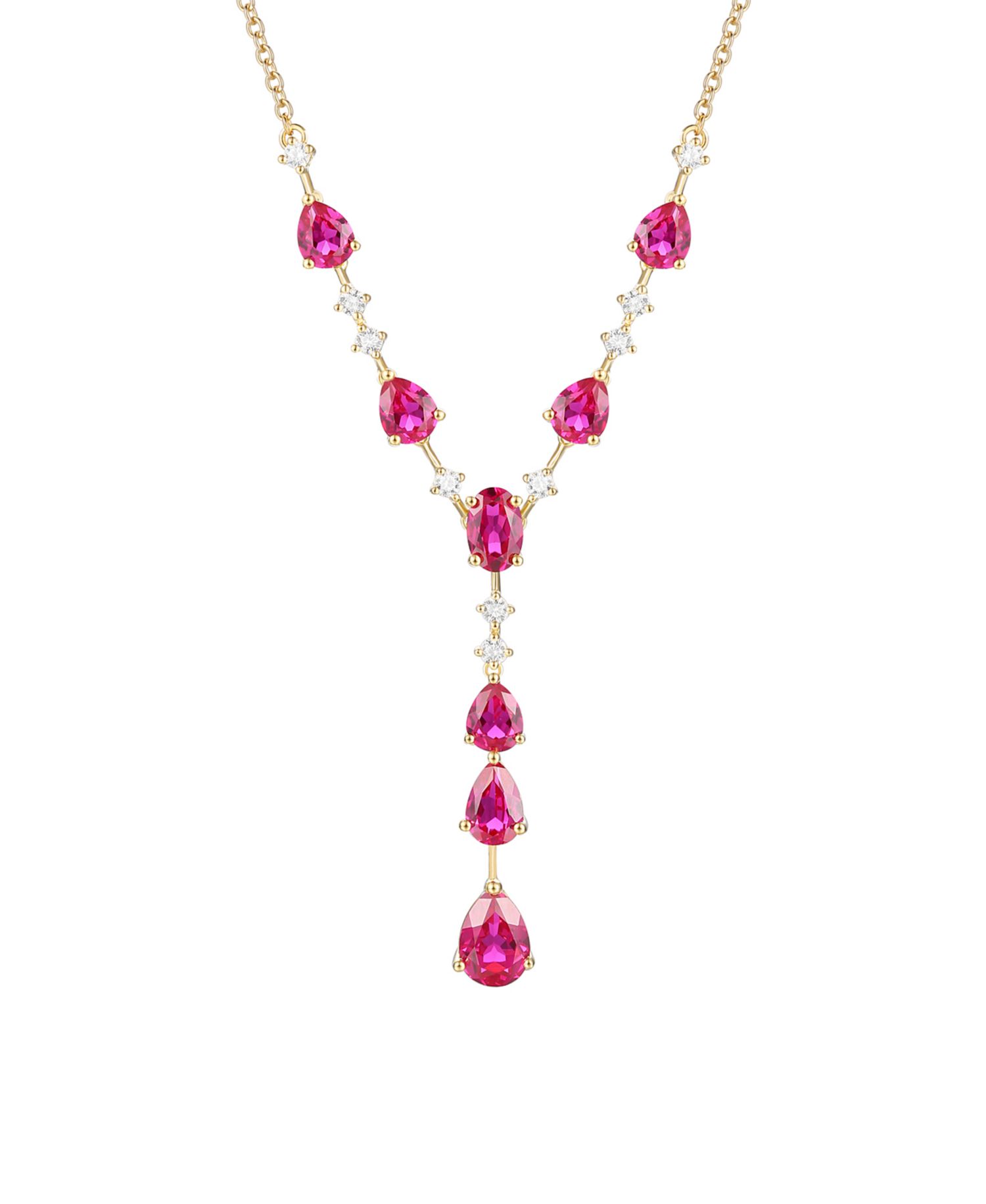Blue Topaz (1/2 ct. t.w.) & Lab-Grown White Sapphire (1/2 ct. t.w.) Pendant Necklace in 14k Gold Over Sterling Silver (also in Ruby & Sapphire)