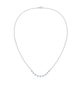 Blue Topaz (2-3/4 ct. t.w.) & Lab-Grown White Sapphire (3/8 ct. t.w.) Necklace in Sterling Silver